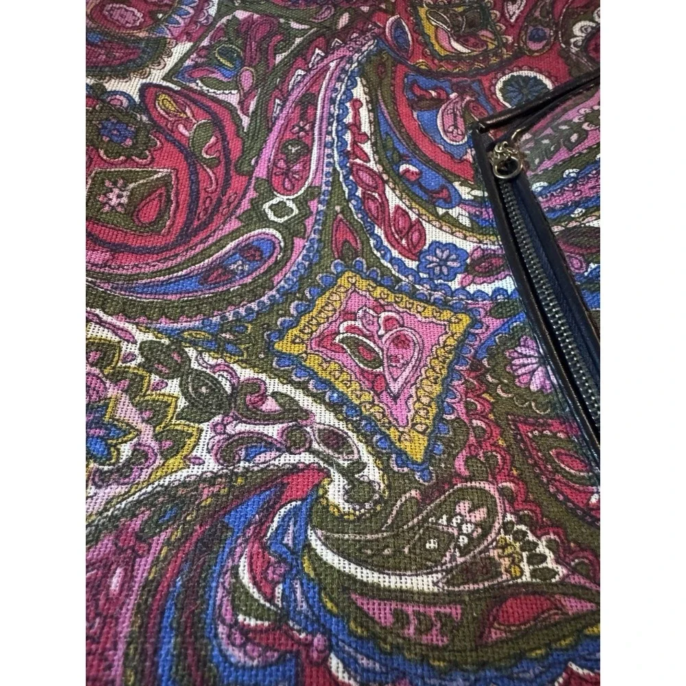 Vtg. A.D. Sutton & Sons Small Blue Paisley Suitcase Travel Luggage Bag No Key